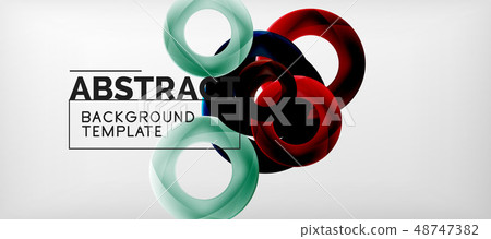 Flying circles geometric abstract background 48747382