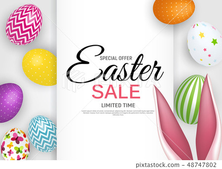 Abstract Easter Sale Template Background Vector 48747802