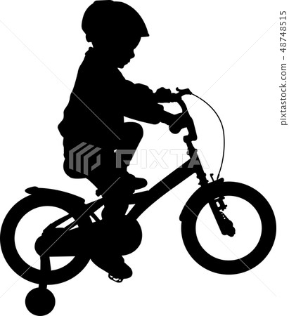toddler boy riding bicycle high quality silhouette 48748515
