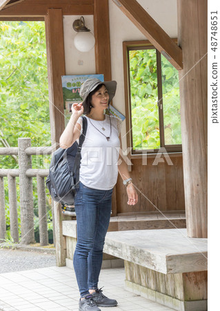 Arashif enjoying mountain streams with the Kanazawa Falls Women mountain girls Alaphor shorts 48748651