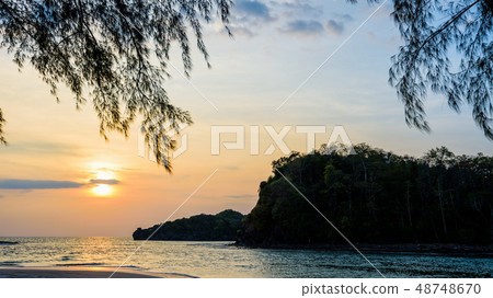 Sunset over the sea at Tarutao island, Thailand 48748670