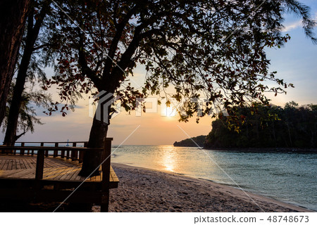 Sunset over the sea at Tarutao island, Thailand 48748673