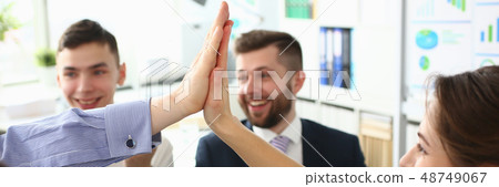 Group of joyful smiling happy people celebrate Group of joyful smiling happy people celebrate 48749067