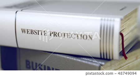 Book Title of Website Protection. 3D Render. Book Title of Website Protection. 3D Render. 48749094