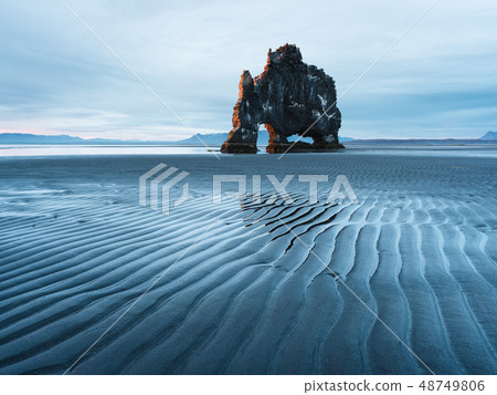 Hvitserkur rock - a tourist attraction in Iceland 48749806