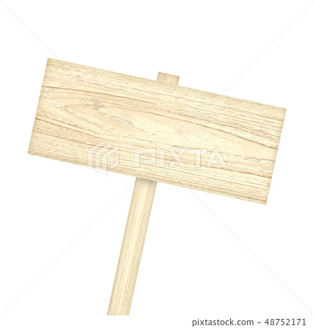 Wooden sign isolated on white 48752171