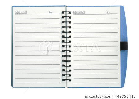 Open notebook isolated on white background. 48752413