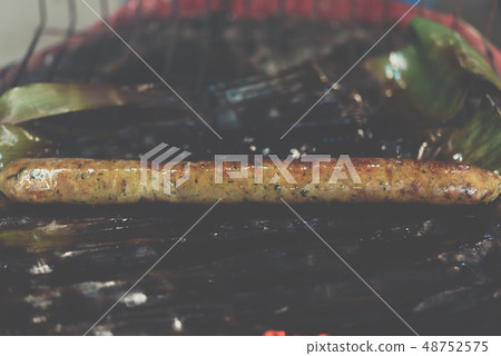 Roasted or Grilled Thai Spicy Sausage (Sai Aua) Roasted or Grilled Thai Spicy Sausage (Sai Aua) 48752575