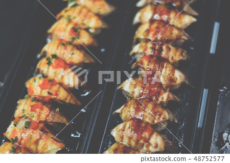 Japanese food in set different types of sushi Japanese food in set different types of sushi 48752577