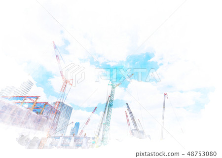 橫濱的高層公寓和建築工地 48753080