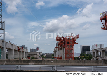 Construction site of sky train Bangsue-Rangsit 48753600