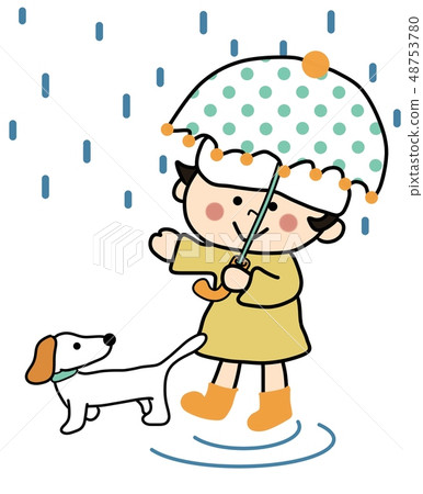 Rainy day walk cream color (no background) 48753780