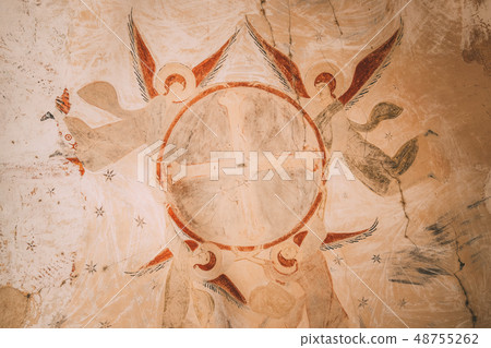 Ancient Frescoes In Walls Of Caves Of David Gareja Monastery Complex. Davit Gareji Monastery Is 48755262