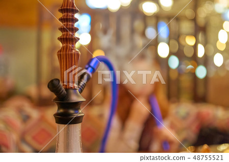 Wooden hookah close-up Wooden hookah close-up 48755521