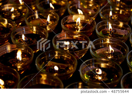 Fire in glasses for blessing Buddha Fire in glasses for blessing Buddha 48755644