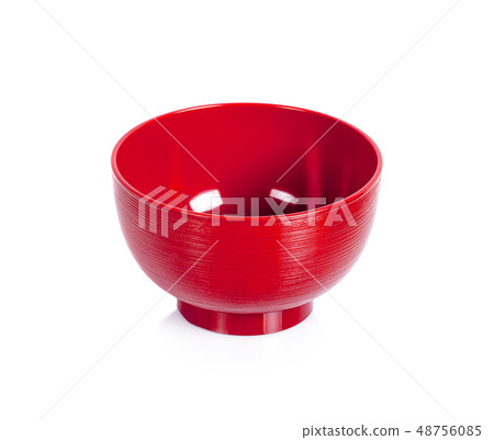 Red empty bowl isolated on white background 48756085