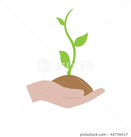 Isolated plant on a hand 48756417