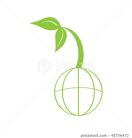 Isolated world web icon with a plant 48756472