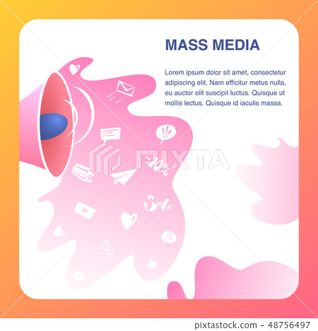 Mass Media Website Vector Color Flat Template Mass Media Website Vector Color Flat Template 48756497
