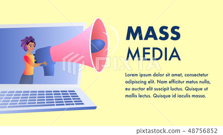 Mass Media Website Vector Flat Color Template Mass Media Website Vector Flat Color Template 48756852