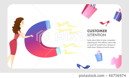 Customer Retention Website Vector Color Template Customer Retention Website Vector Color Template 48756974