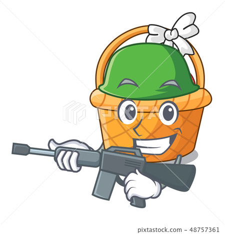 Army easter basket ball in cartoon shape 48757361