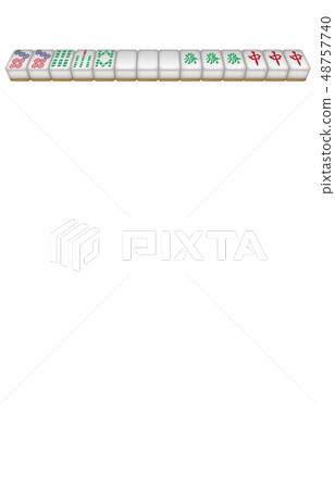 Mahjong tile three-dimensional large three Mahjong tile three-dimensional large three 48757740