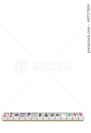 Mahjong tile three-dimensional state warriors 48757804