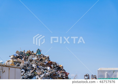 Scrap industrial waste pile of scrap metal Scrap industrial waste pile of scrap metal 48757976