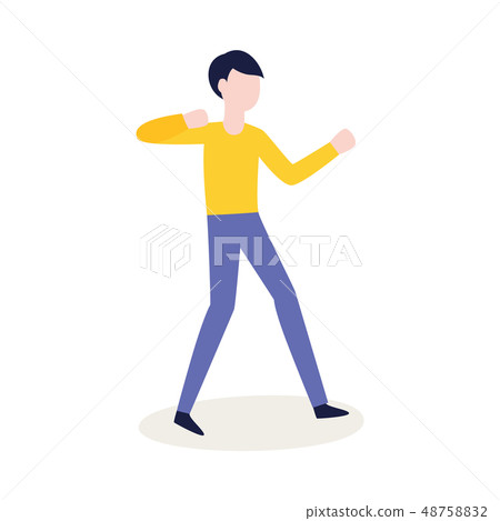 Vector flat angry man ready to fight 48758832