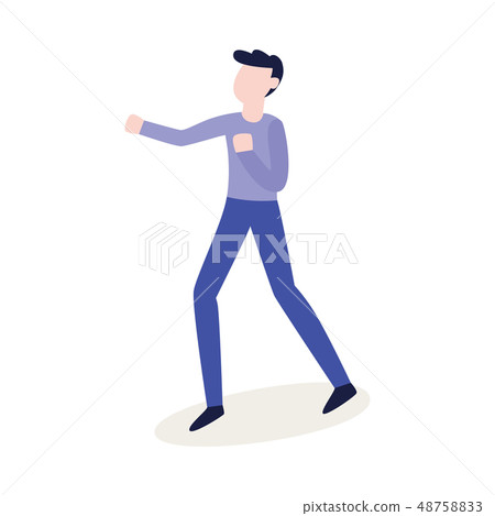 Vector flat angry man ready to fight Vector flat angry man ready to fight 48758833