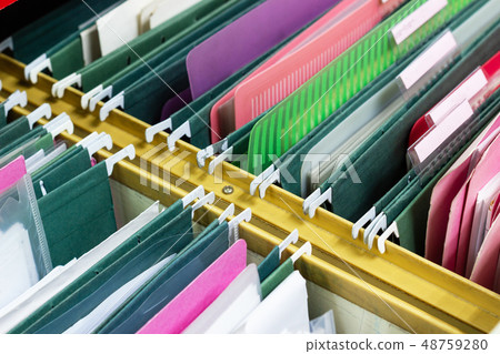The files document in a file cabinet  48759280