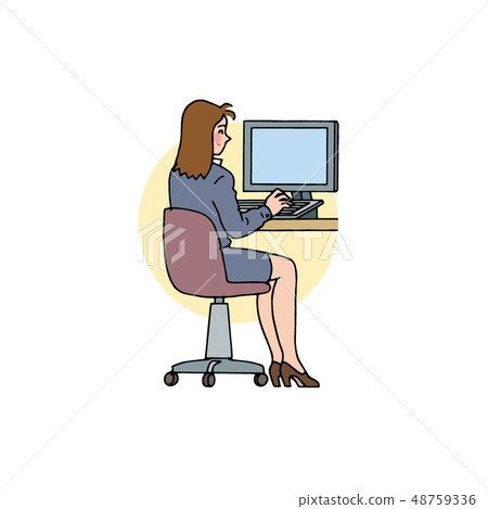 OL typing on a computer 48759336