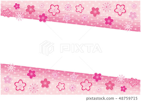 Polka dot fabric frame postcard background cherry Polka dot fabric frame postcard background cherry 48759715