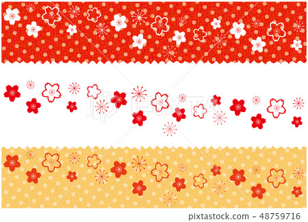 Polka dot fabric frame postcard background cherry Polka dot fabric frame postcard background cherry 48759716