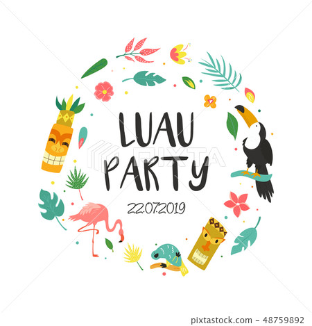 Circle concept design with Hawaiian elements Circle concept design with Hawaiian elements 48759892