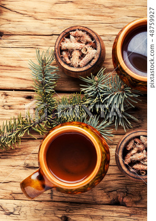 Tea with pine buds Tea with pine buds 48759927