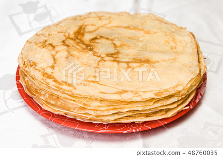 a stack of Russian pancakes 48760035