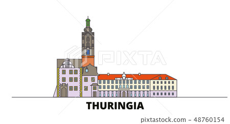 Germany, Thuringia flat landmarks vector illustration. Germany, Thuringia line city with famous Germany, Thuringia flat landmarks vector illustration. Germany, Thuringia line city with famous 48760154
