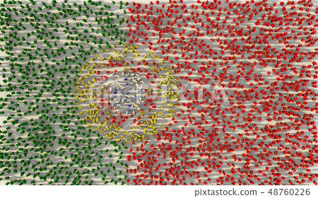 Large group of people forming Portugal national Large group of people forming Portugal national 48760226