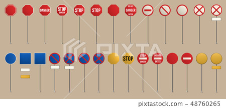 Traffic signs. Blank warning, danger Traffic signs. Blank warning, danger 48760265