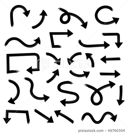 Arrows. Black signs Arrows. Black signs 48760304