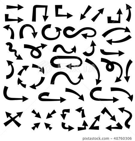 Arrows. Black doodle signs Arrows. Black doodle signs 48760306