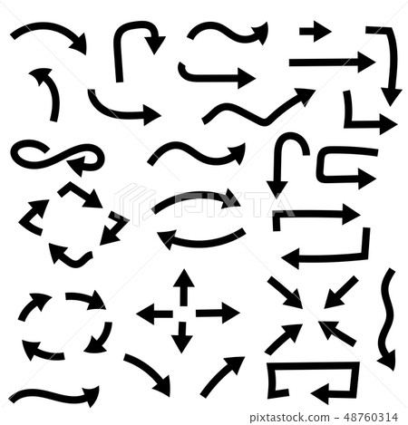 Arrows. Black signs Arrows. Black signs 48760314