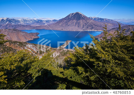 Snowy Man Mountain and Hacchode Island, Lake Chuzenji, seen from Nikko Huntsukiyama Observatory Snowy Man Mountain and Hacchode Island, Lake Chuzenji, seen from Nikko Huntsukiyama Observatory 48760853
