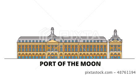 France, Bordeaux, Port Of The Moon Landmark flat landmarks vector illustration. France, Bordeaux France, Bordeaux, Port Of The Moon Landmark flat landmarks vector illustration. France, Bordeaux 48761194