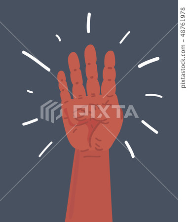 Four fingers gesture on dark. 48761978