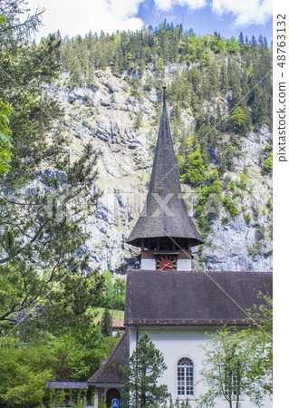 Church in Lauterbrunnen. Church in the Alps Church in Lauterbrunnen. Church in the Alps 48763132