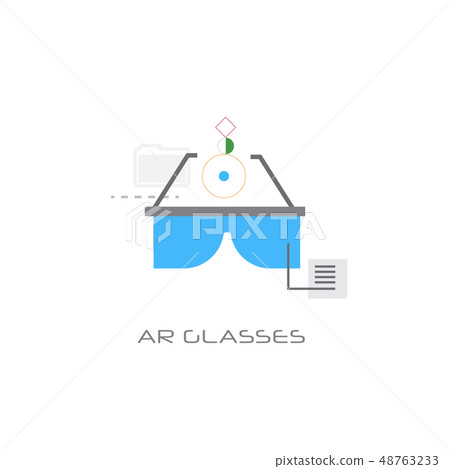 ar glasses augment reality concept digital technology line style white background 48763233