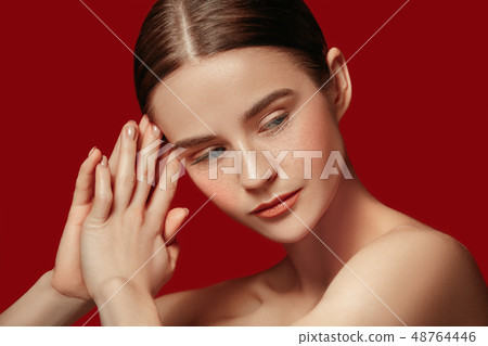 Beautiful female face. Perfect skin Beautiful female face. Perfect skin 48764446